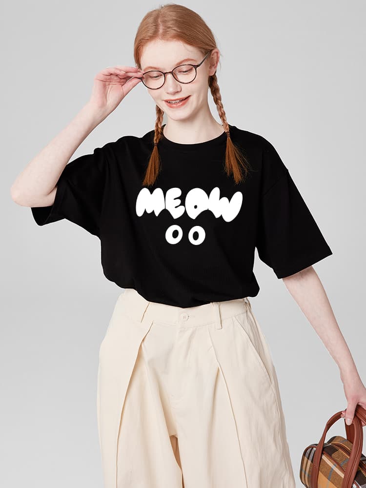 ジェンダーレスファッション ネコモチーフゆるだぼTシャツ