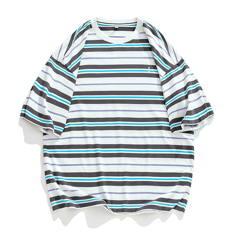 ジェンダーレスファッション ゆったりボーダーＴシャツ