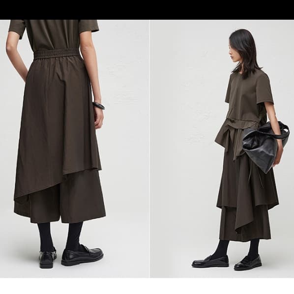 ジェンダーレスファッション レイヤードラップスカート