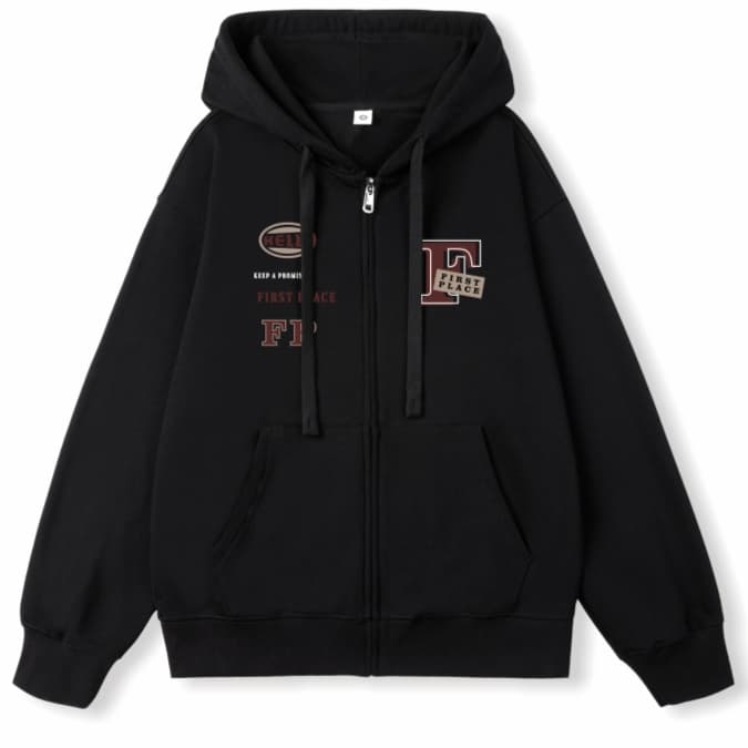 ジェンダーレスファッション シンプル ラフジップアップパーカー