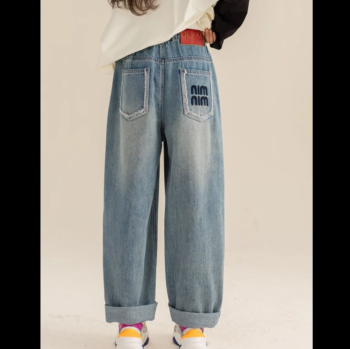 ジェンダーレスファッション ゆったりシルエット デニムワイドパンツ