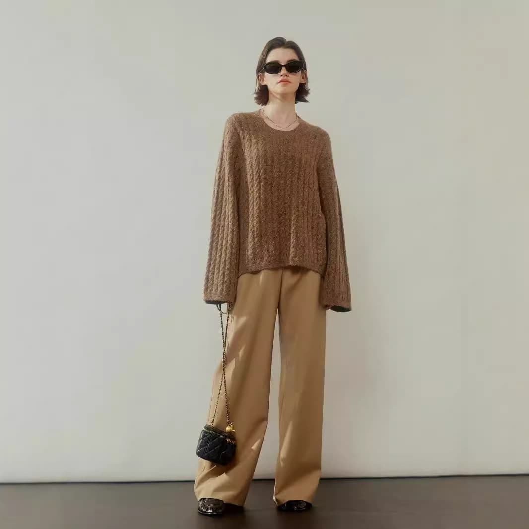 ジェンダーレスファッション ドレープ調シルエットワイドパンツ