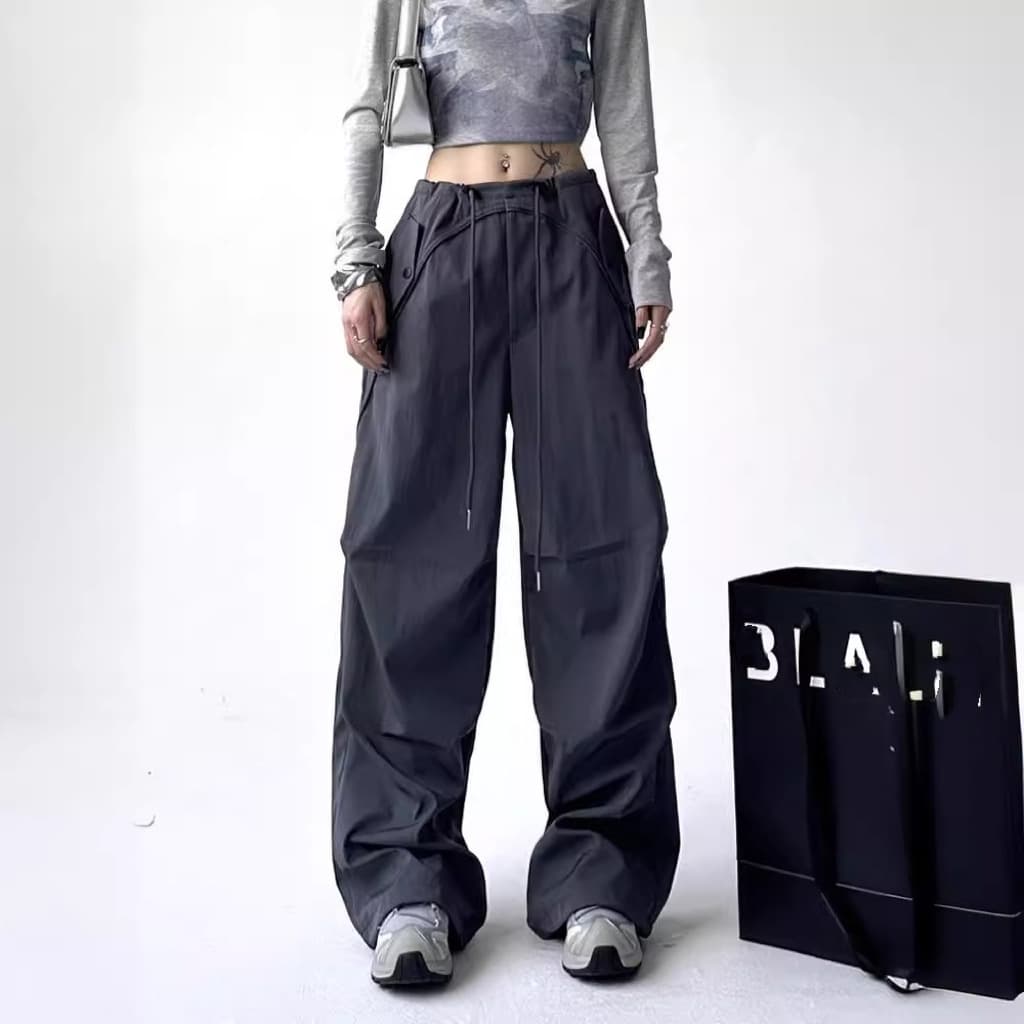 ジェンダーレスファッション ストリート系ワイドカーゴパンツ