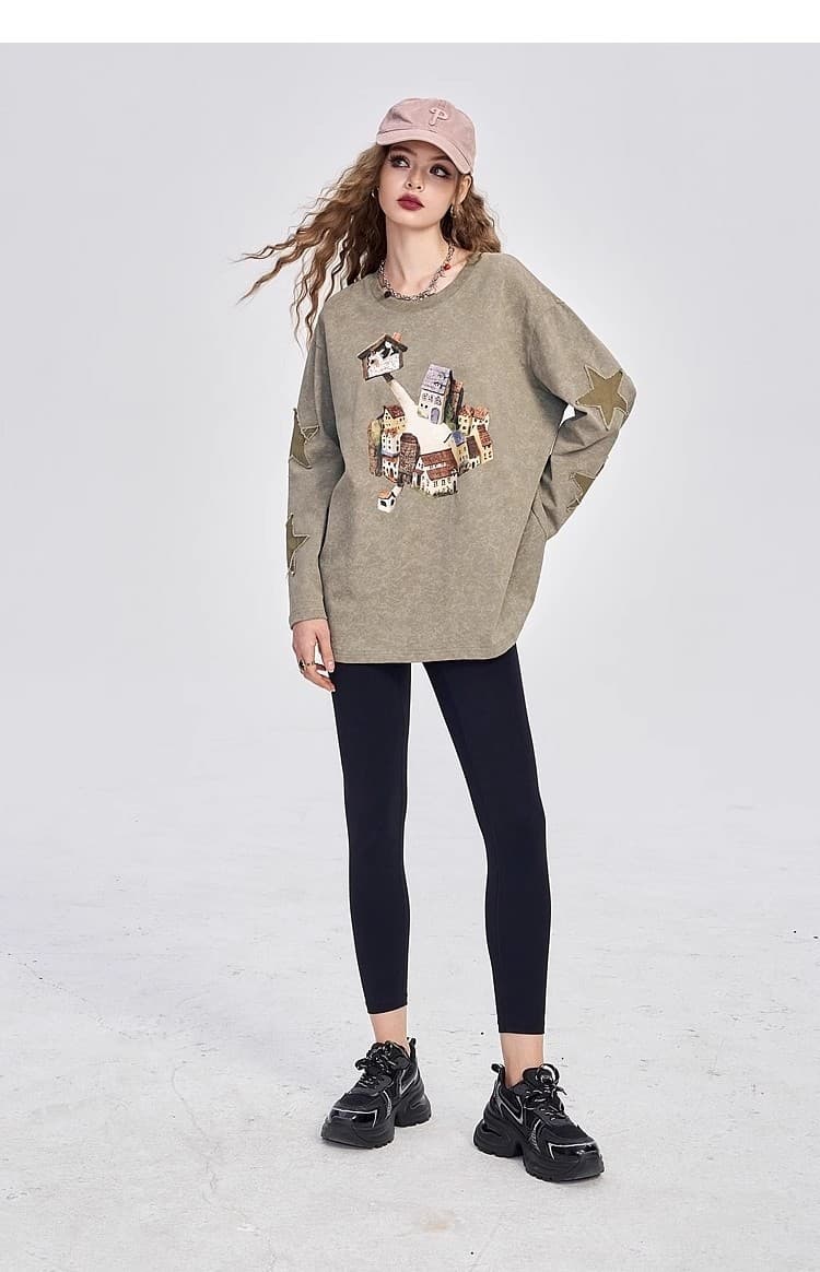 ジェンダーレスファッション ゆったりロングTシャツ