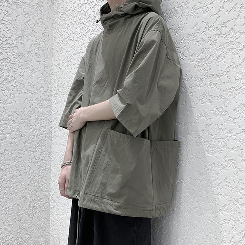 ジェンダーレスファッション フード付きゆったりプルオーバー